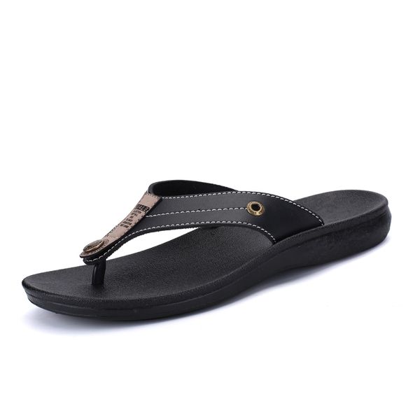 

summer men flip flops slippers sale men's beach slides shoes, Black