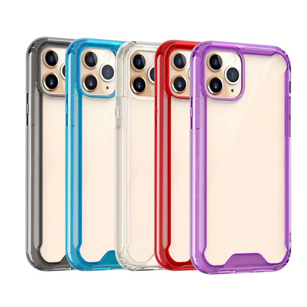 

clear acrylic mobile protective covers hard pc back soft tpu phone case for iphone 11 pro xr xs max 6s 7 8 plus