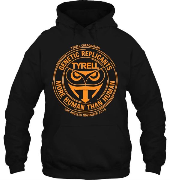 

men hoodie printed tyrell corporation orange sleeve women streetwear, Black