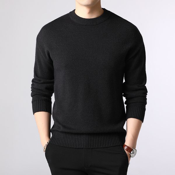 

yushu men sweater new arrival casual wool pullover autumn soft warm knitting sweater slim fit knitwear fashion clothing, White;black