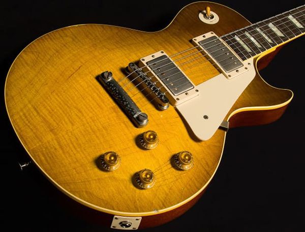 

one pice body, one piece neck, electric guitar dirty lemon custom aged guitars