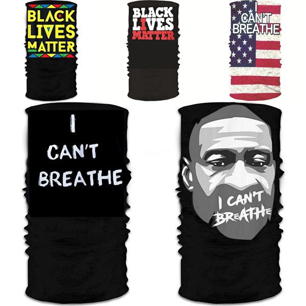 

i cant breatheoutdoor cycling scarf american flag 3d print face mask dustproof sunscreen scarves bandana tube headwear running f #202, Black