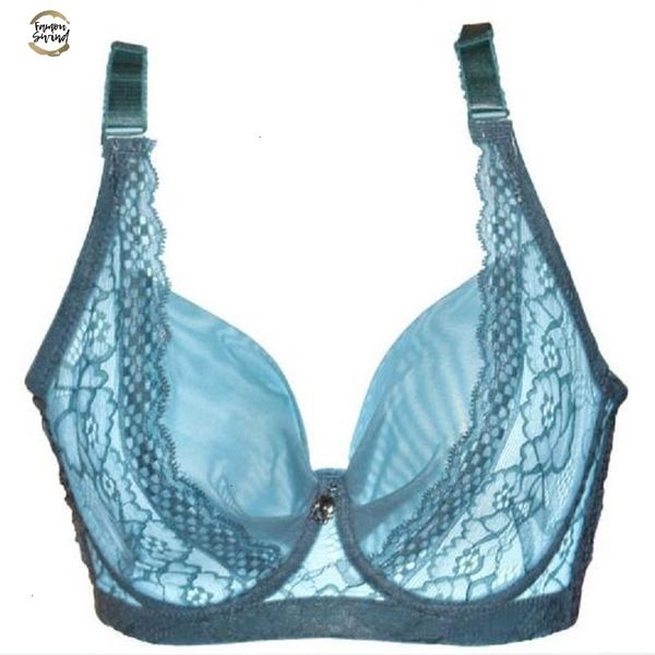 

cup ultra-thin lace mesh push up bra 3/4 cup new fashion women underwear brassiere gather no pad lingerie modis bralette, Red;black
