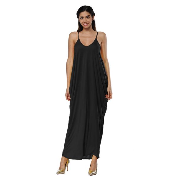 

Women Long Dresses Summer Deep V-Neck Irregular Sling Dress Beach Low Cut One Piece Female Clothing