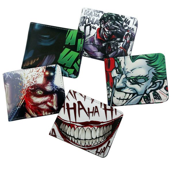 

suicide squad joker quinn wallet men short pu bi-fold zipper coin purse, Red;black