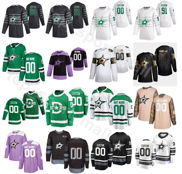 

dallas stars ice hockey 13 mattias janmark jerseys 2020 fights cancer 10 corey perry 15 blake comeau 11 andrew cogliano custom name, Black;red