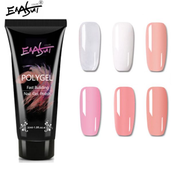 

6 colors quick building nail extension gel polygel crystal uv led lamp nail gel manicure supplies ---ms, Red;pink