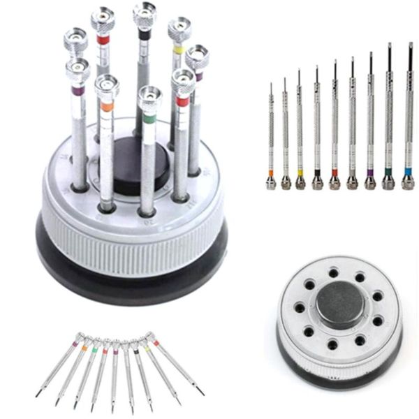 

9 pcs jewelers glasses tool durable watch repair practical micro screwdriver set replace blades mini kit pocket electronics