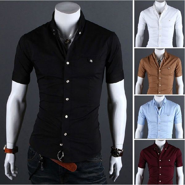 

new style summer wear men's clothing foreign trade culture morality short sleeve color shirt fashion stylish men, White;black
