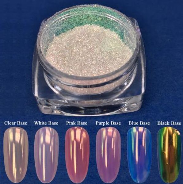 

5 pcs/lot neon mermaid nail glitter 0.2g unicorn mirror ultra-thin chrome pigment manicure nail art decoration, Silver;gold