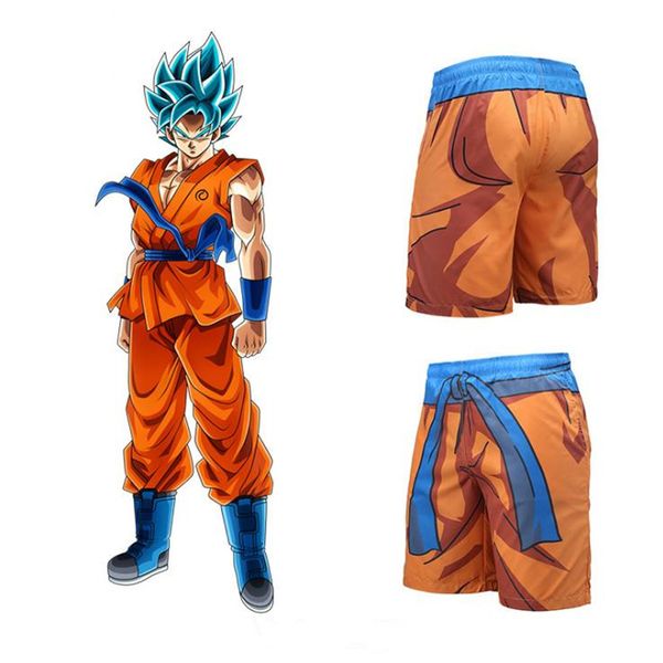 

men naruto z tank beach shorts son goku vegeta bodybuilding shorts shirt homme, White;black