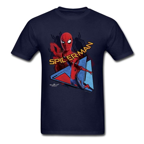 

comic spiderman t shirt mens t-shirt swinging spider man homecoming tshirt cotton autumn crewneck clothing high quality, White;black