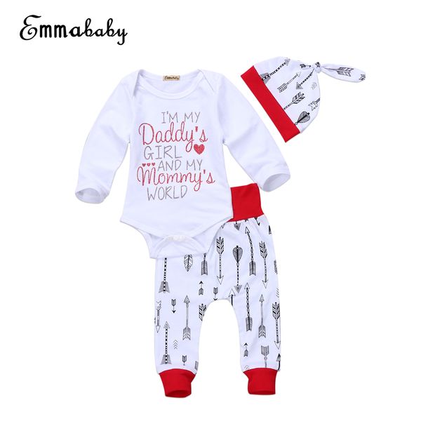 

Emmababy Infant Newborn Baby Girl Long Sleeve Set O-Neck Pullover Letter Romper Pants Jumpsuit Clothes Outfit Set 0-24M