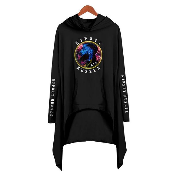 

nipsey hussle women hoodies designer long sleeve 3d printed dress usa rapper lady loose fashion clothing, Black