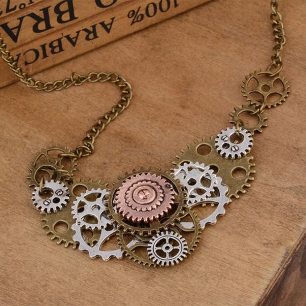 

personality necklace / european and americanx vintage necklace gear pendant steampunk jewelry retro exaggerated, Silver