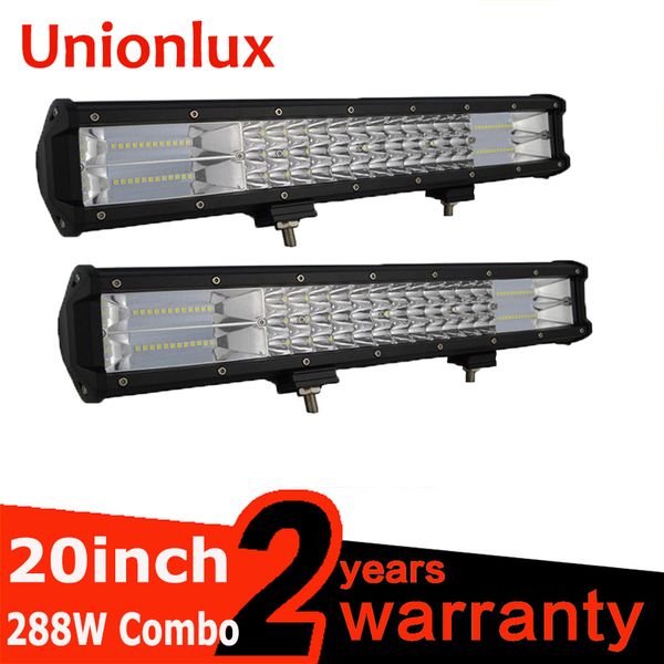 

20inch 288w 3-row led light bar offroad led bar combo beam wiring work light for truck suv atv 4x4 4wd 12v 24v