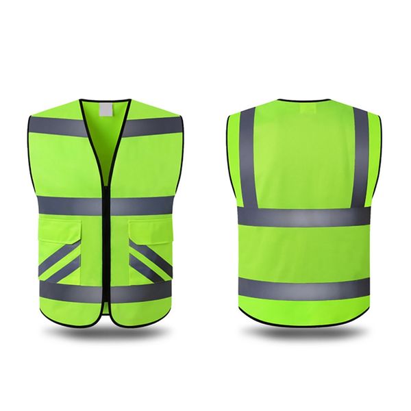 

reflective safety vest with pockets working clothes hi vis jacket, Black