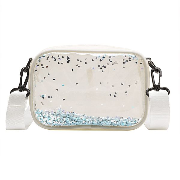

ljl-ms. jelly small square bag new fashion sequins transparent bag multi-function shoulder messenger