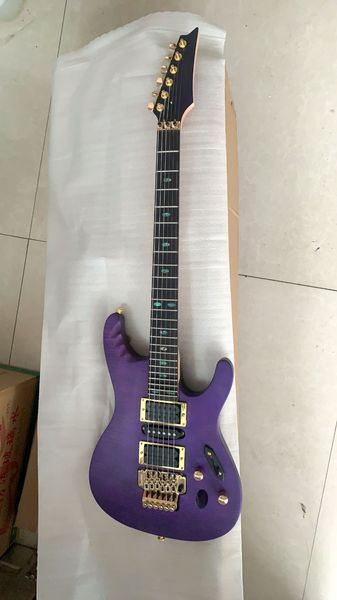 

wholesale 6 strings electric guitar in purple,mahogany body open pickups,gold hardware with floyd rose,180106