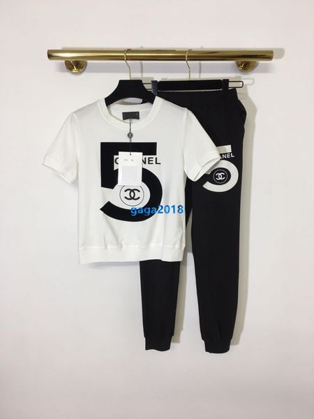 

высокого класса женщины девушки спортивная одежда комплект футболка с номером письмо печати топы с коротким рукавом футболка для бега леггин, White