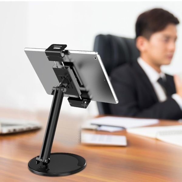 

universal tablet cellphone holder adjustable 360 rotation metal base desk broadcast stand for live stream gaming