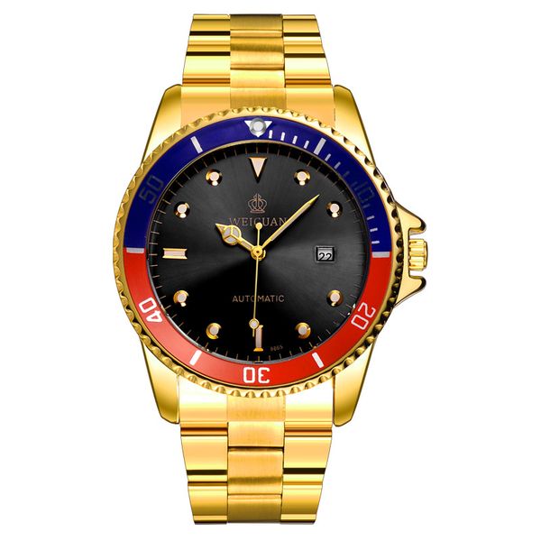 

winner watch men automatic mechanical wristwatch gold vintage mens watches minimalist sport business clock, Slivery;brown