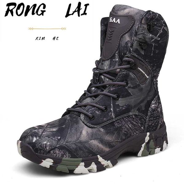 

ronglai new men's outdoor sports hiking boots high-camping fans training tactical shoes rubber non-slip shoes 2020