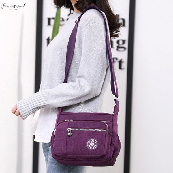 

fashion shoulder bags for women designer waterproof plain nylon handbag zipper purses messenger crossbody bag bolsa feminina s