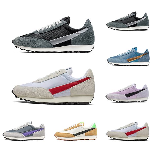

waffle daybreak sp platform casual shoes men women sneakers white university red metallic gold mens trainer sports size 5.5-11 drop shippin, Black