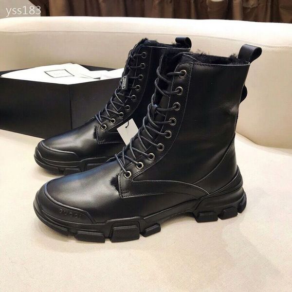 

2020 wild autumn winter martin boots women's short british style leather mid tube rider handsome motorcycle boot factory direct sales, Black