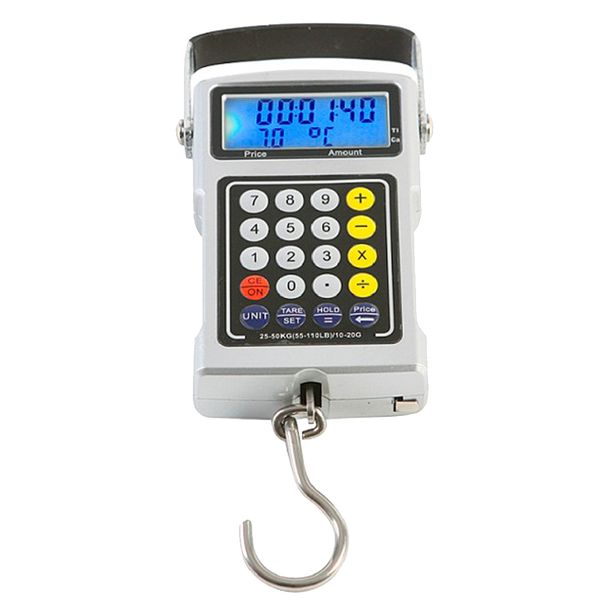 

50kg mini digital scale lcd backlight weighting hanging scale electronic hook scale calculator for fishing travel luggage