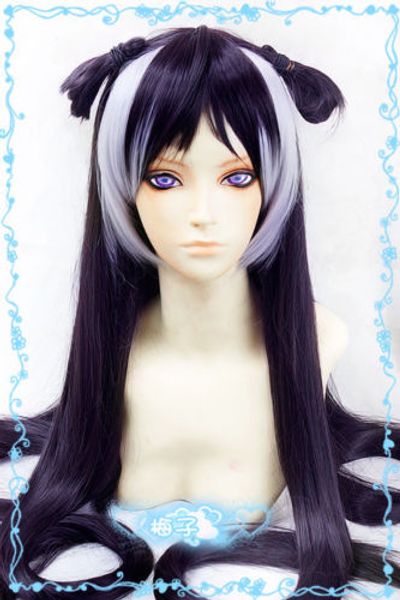 

589 nobunaga the fool himiko 40"/100cm long dark purple black mix cosplay wig