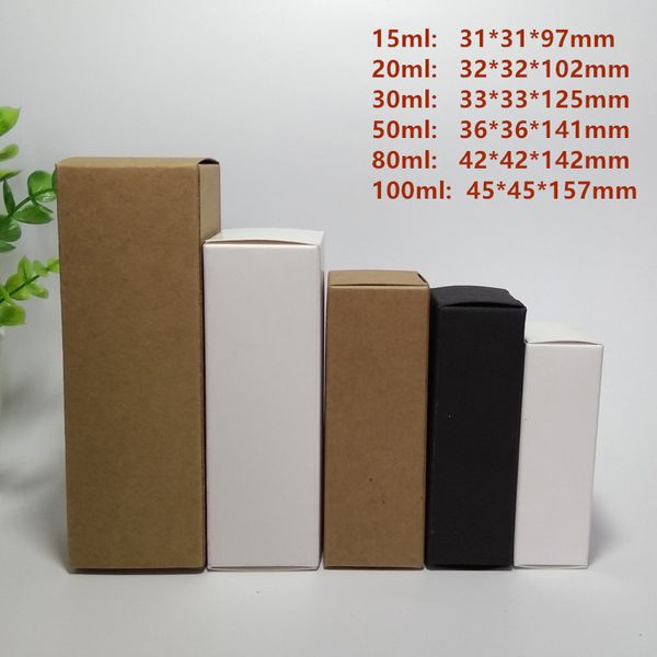 

blank paper box diy cosmetic gift boxes for facial cream emulsion spray bottle package valve tubes - black white kraft optional
