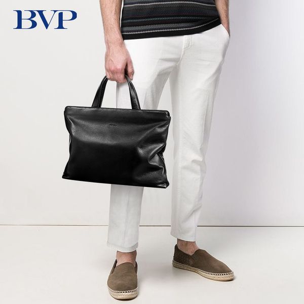 

bvp brand men briefcase bag business famous tote bag genuine leather office handbag 14 inch lapmale bags 50