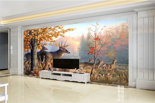 

3d обои главной декор на заказ золотой осени леса deer hd животные украшения красивые обои
