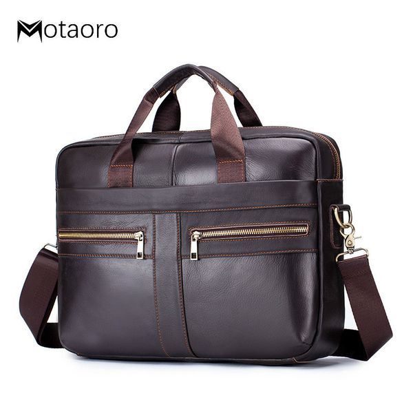 

briefcase men's men leather genuine briefcase bag for business office lapbags large capacity cowhide handbag bolso hombre