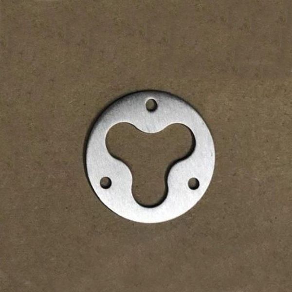 

stainless steel bottle opener part with countersunk holes round metal strong polished bottle opener insert parts zc0802