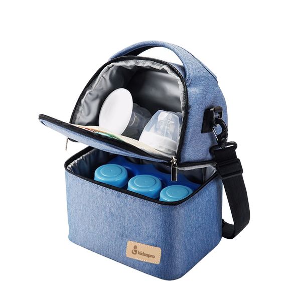 

fashion thermal lunch bag mummy maternity nappy pouch travel picnic kids milk zip box case handbag accessories, Blue;pink