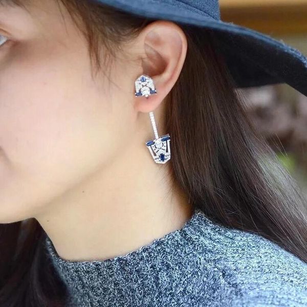 

women's jewelry 2019 early spring new shield fashion emerald single earrings too