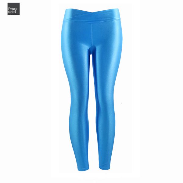 

цвет талии флуоресцентные гетры женщины тренировки v multicolor shiny глянцевые брюки плюс размер женщины упругие повседневные брюки, Black