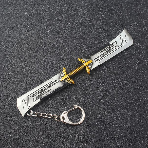 

marvel 4 thanos double-edged sword keychain captain marvel thor loki key chain for men car keyring jewelry, Silver