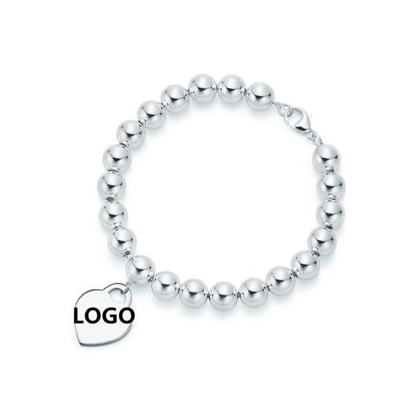 

t home heart-shaped brand 8mm bead bracelet female fashion temperament bead bracelet ins same jewelry