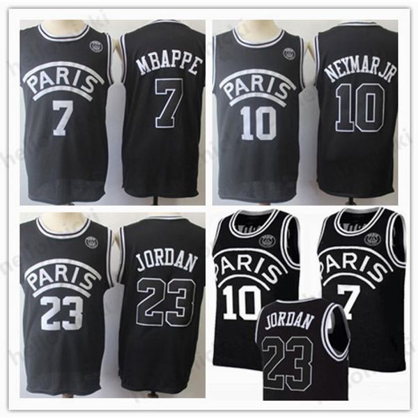 

aj psg jerseys black basketball 23 michael mj neyma 10 jr jersey 7 mbappe paris maillot de basket black shirt