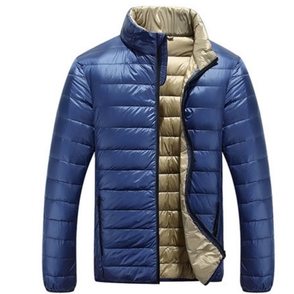 

male autumn & winter coat lightweight duck solid eiderdown jacket men overcoatscasual ultralightduck fashion down jackets, Black;brown