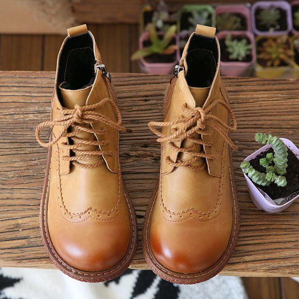 

jnngrior motorcycle boots women genuine leather lace-up autumn winter suede lady ankle boots handmade dr mujer snow, Black