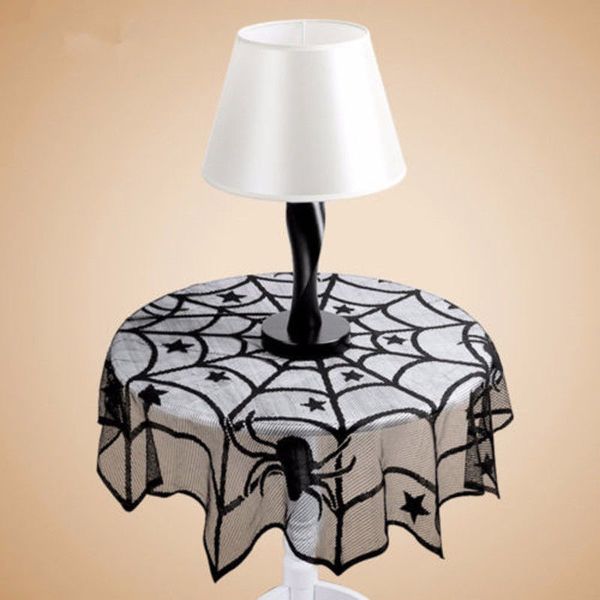 

хэллоуин вечеринки паутина кружева скатерть крытый бар декор крышка стола черный