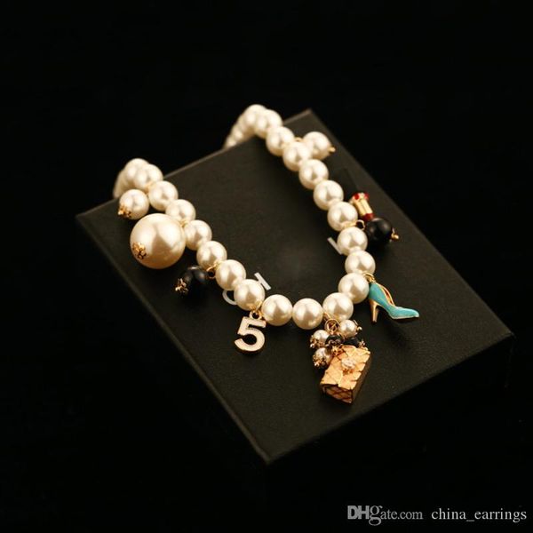 

2017 imitation pearls necklace flowers pendants luxury simulated pearl chain crystal choker necklace bead work jewelry for women, Silver