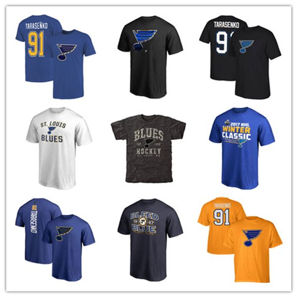 

New Mens St. Louis Blues T-shirts 91# vladimir tarasenko Hockey Jerseys Blue Black Gray Yellow Fans Tees Sport shirts Cheap printed Logos