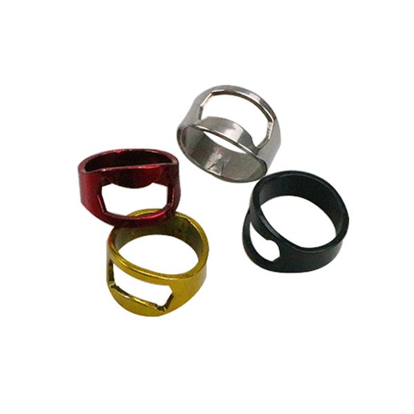 

new 22mm stainless steel red wine can jar openers multi-function colorful ring shape beer bottle opener ring kitchen accessories