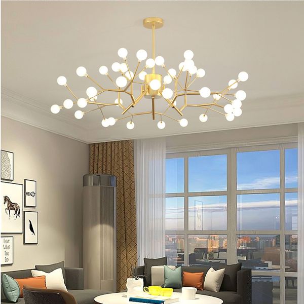 

nordic fashion chandelier creative living room decoration pendant lamps modern led chandeliers lighting simple dining room bedroom